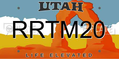 RRTM20 Utah License Plate