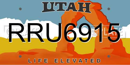 RRU6915 Utah License Plate