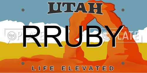 RRUBY Utah License Plate