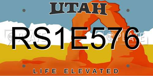 RS1E576 Utah License Plate