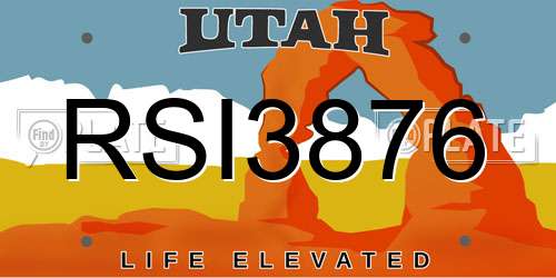 RSI3876 Utah License Plate