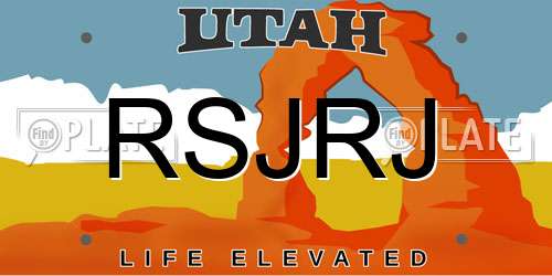 RSJRJ Utah License Plate