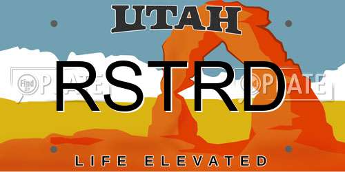 RSTRD Utah License Plate