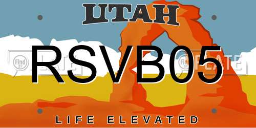 RSVB05 Utah License Plate