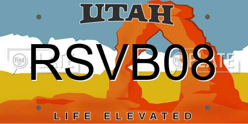 RSVB08 Utah License Plate