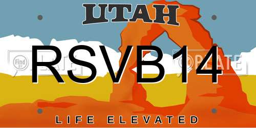 RSVB14 Utah License Plate