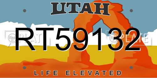 RT59132 Utah License Plate