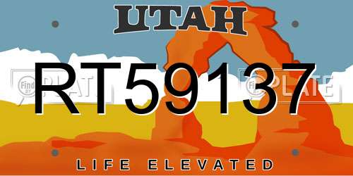RT59137 Utah License Plate