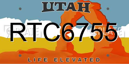 RTC6755 Utah License Plate