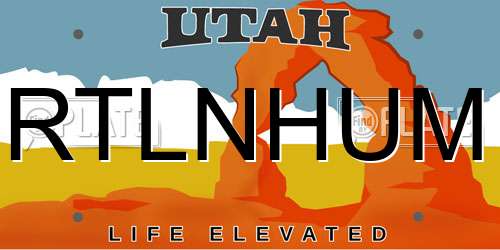 RTLNHUM Utah License Plate