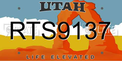 RTS9137 Utah License Plate