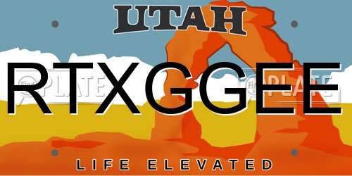 RTXGGEE Utah License Plate