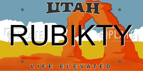 RUBIKTY Utah License Plate