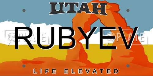 RUBYEV Utah License Plate