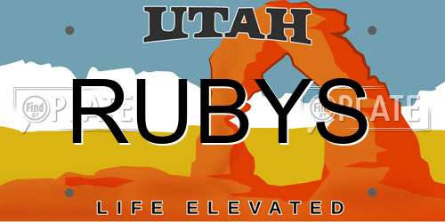 RUBYS Utah License Plate