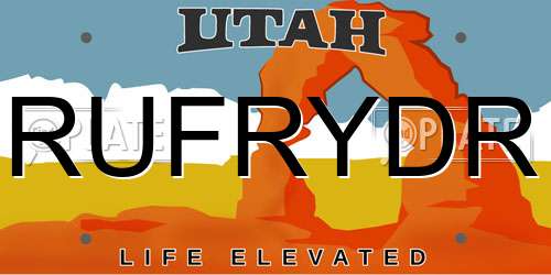 RUFRYDR Utah License Plate