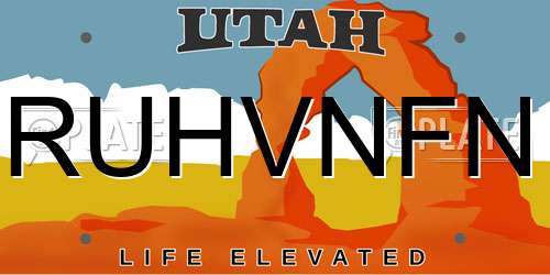 RUHVNFN Utah License Plate