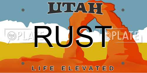 RUST Utah License Plate