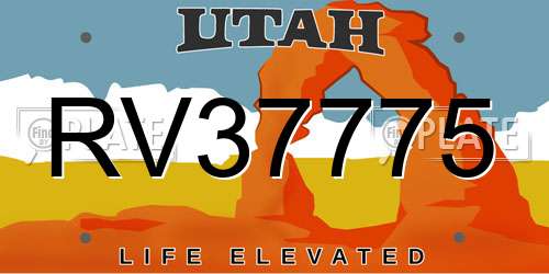 RV37775 Utah License Plate