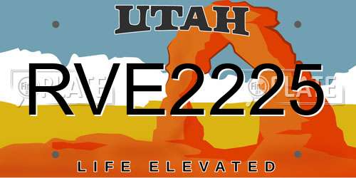 RVE2225 Utah License Plate