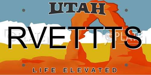 RVETTTS Utah License Plate