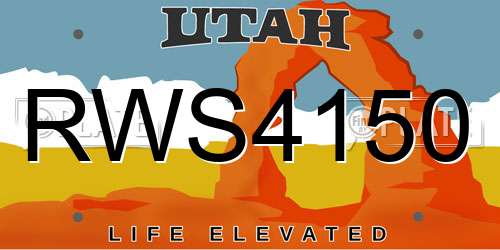 RWS4150 Utah License Plate
