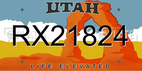 RX21824 Utah License Plate
