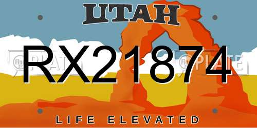 RX21874 Utah License Plate