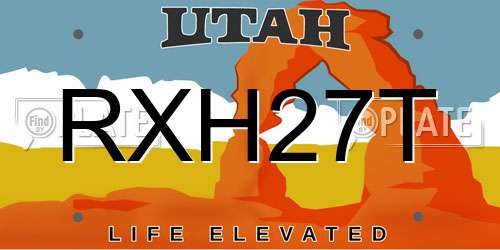 RXH27T Utah License Plate