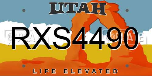 RXS4490 Utah License Plate