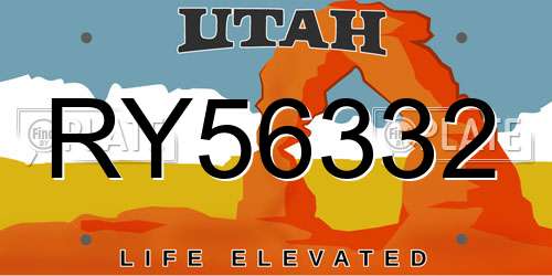 RY56332 Utah License Plate