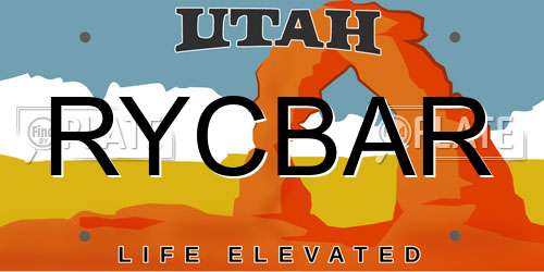 RYCBAR Utah License Plate