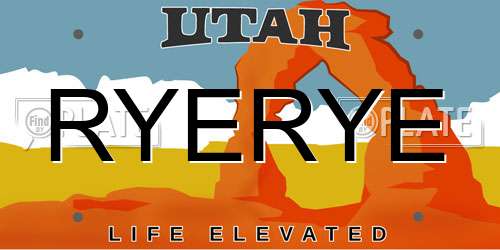 RYERYE Utah License Plate
