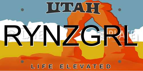 RYNZGRL Utah License Plate