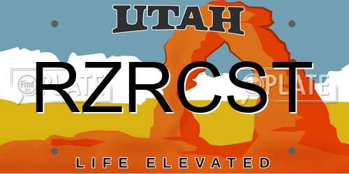 RZRCST Utah License Plate