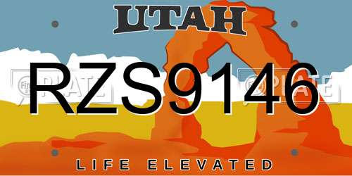 RZS9146 Utah License Plate