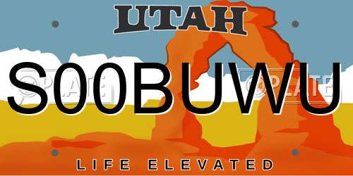 S00BUWU Utah License Plate