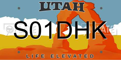 S01DHK Utah License Plate