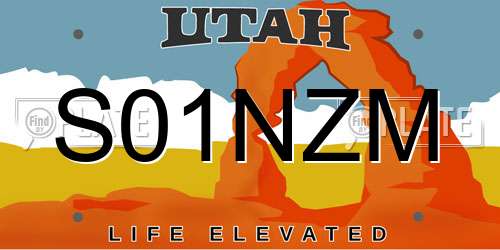 S01NZM Utah License Plate