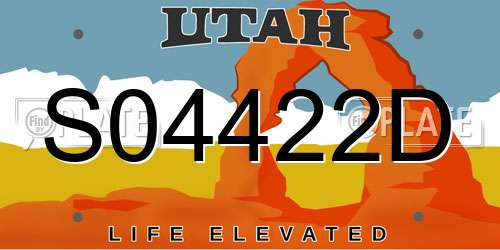 S04422D Utah License Plate