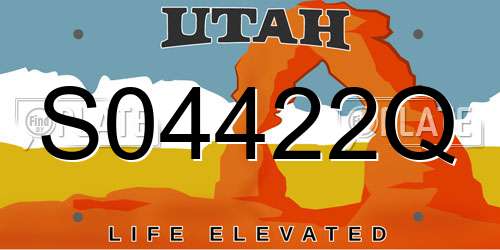 S04422Q Utah License Plate