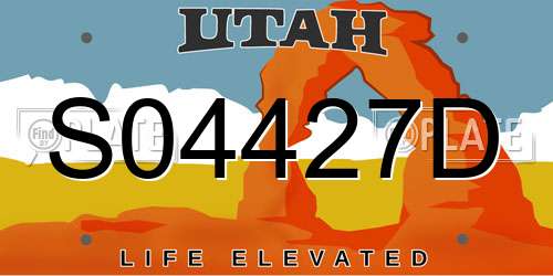 S04427D Utah License Plate