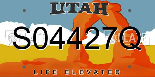 S04427Q Utah License Plate