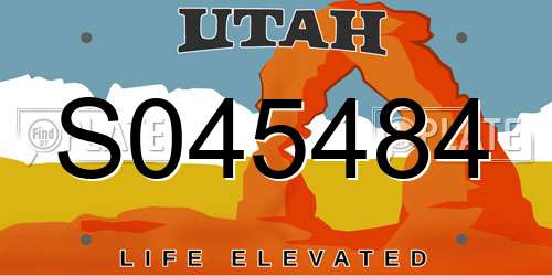 S045484 Utah License Plate