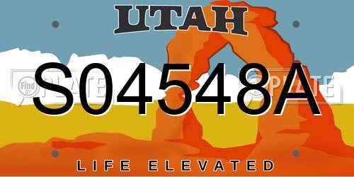 S04548A Utah License Plate