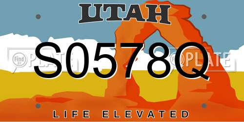S0578Q Utah License Plate