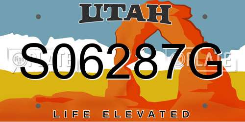 S06287G Utah License Plate