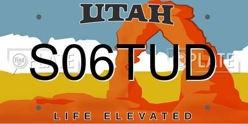 S06TUD Utah License Plate