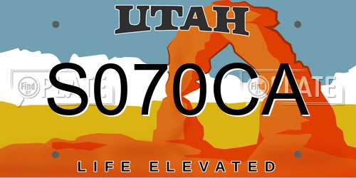 S070CA Utah License Plate