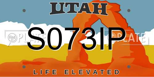 S073IP Utah License Plate